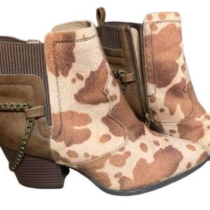 Cow Hide Western Booties